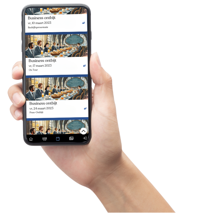 Agenda met inschrijvingen in de ABBR-App
